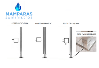 POSTES BARANDA PARA CRISTAL