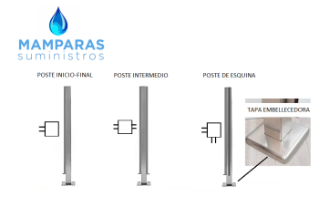 POSTE PARA BARANDA DE CRISTAL