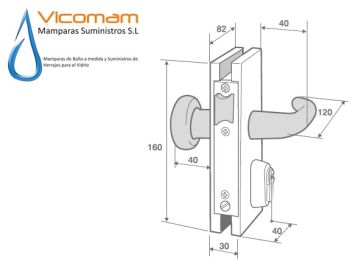 CERRADURA PARA PUERTA DE CRISTAL